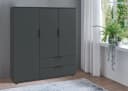 WIMEX Easy Plus Wäscheschrank 3 Türen 2 Schubladen Graphit Bild 1