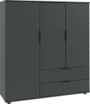 WIMEX Easy Plus Wäscheschrank 3 Türen 2 Schubladen Graphit Bild 2