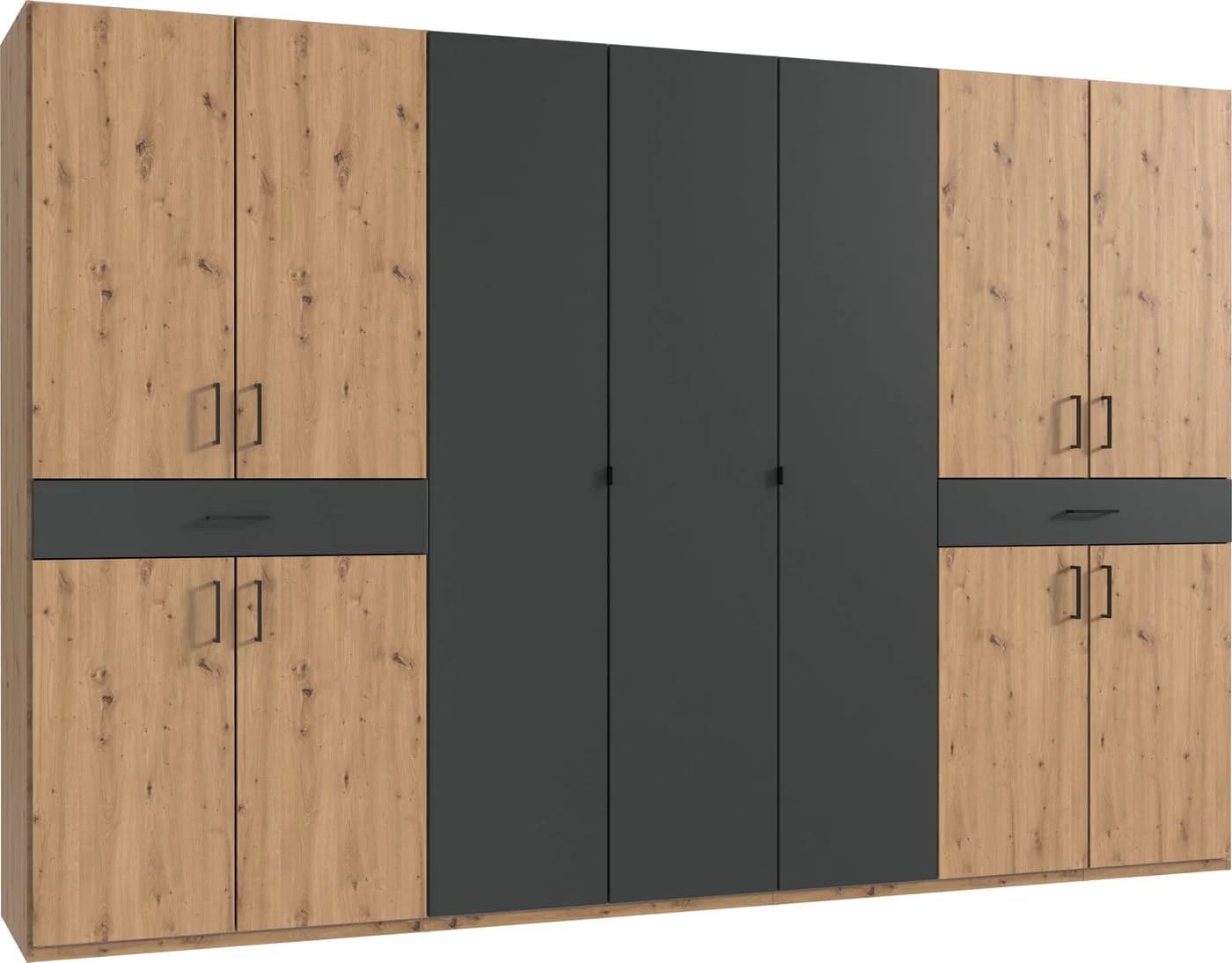 WIMEX Tibet Kleiderschrank Grau Braun Schwarz Holzwerkstoff - Bild 2