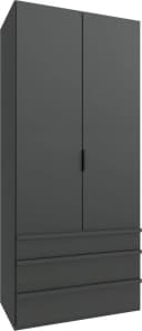 WIMEX Falttürenschrank Oxford Grau 236cm 3 Schubladen Bild 2