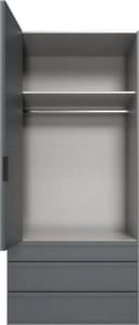 WIMEX Falttürenschrank Oxford Grau 236cm 3 Schubladen Bild 3
