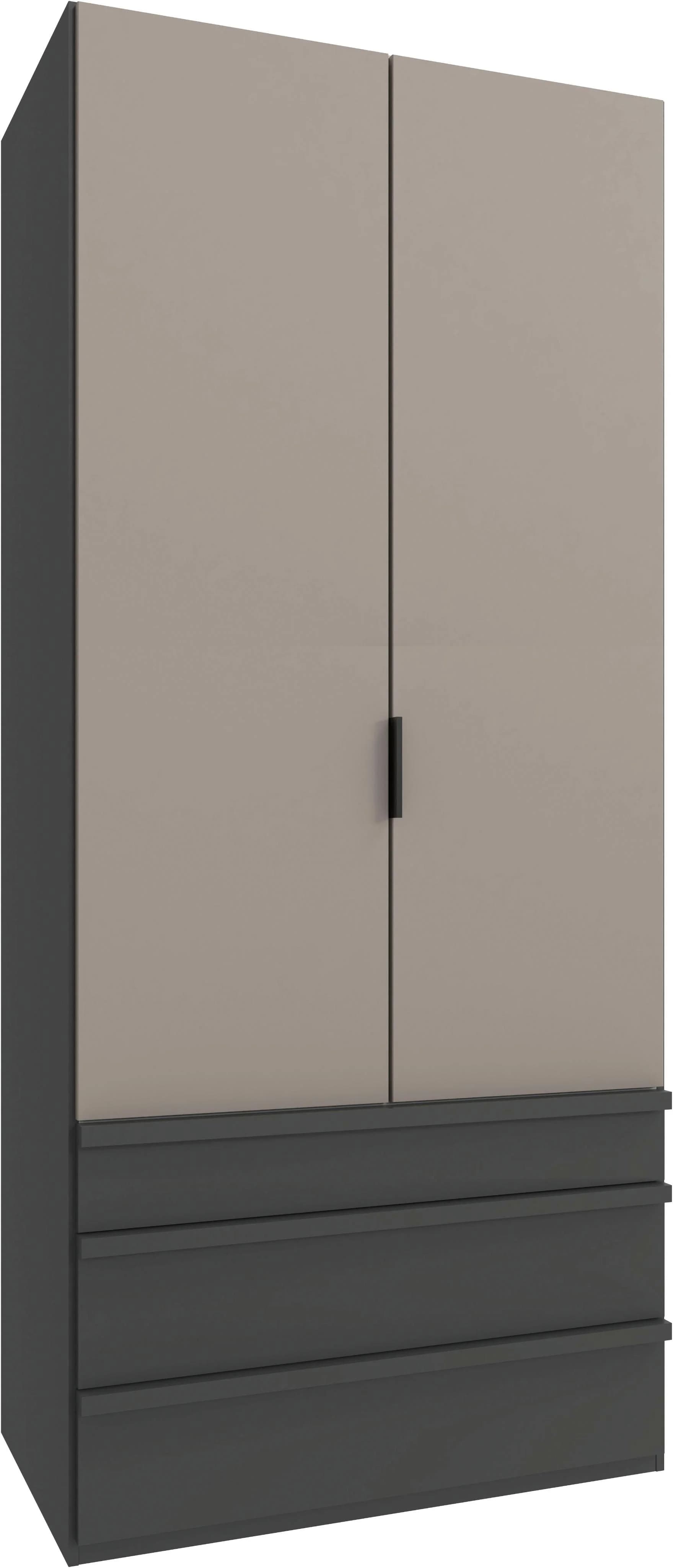 WIMEX Falttürenschrank Oxford 100cm Grau Saharagrau