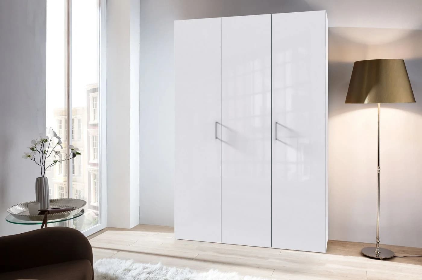 Wimex Kleiderschrank Mugano Weiß Hochglanz Drehtüren Made in Germany