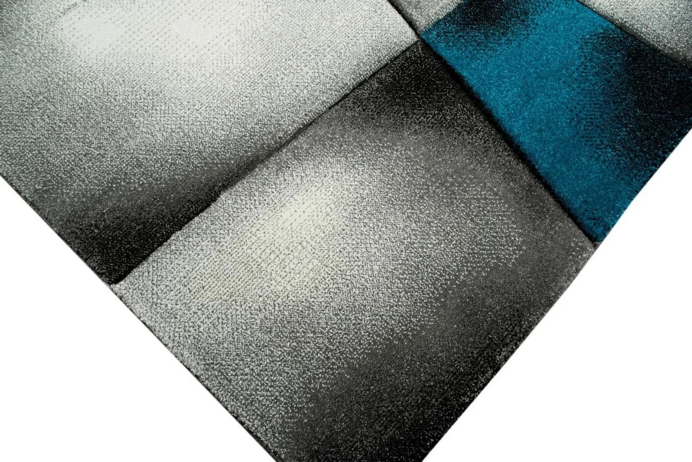 TeppichHome24 Designer Teppich Karo Muster Türkis Grau Weiß Schwarz