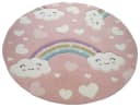 TeppichHome24 Kinderteppich Regenbogen Wolken Herzen Bunt Bild 3