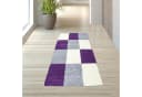 TeppichHome24 Shaggy Teppich Karo Design Lila Grau Creme Bild 1