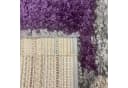 TeppichHome24 Shaggy Teppich Karo Design Lila Grau Creme Bild 5