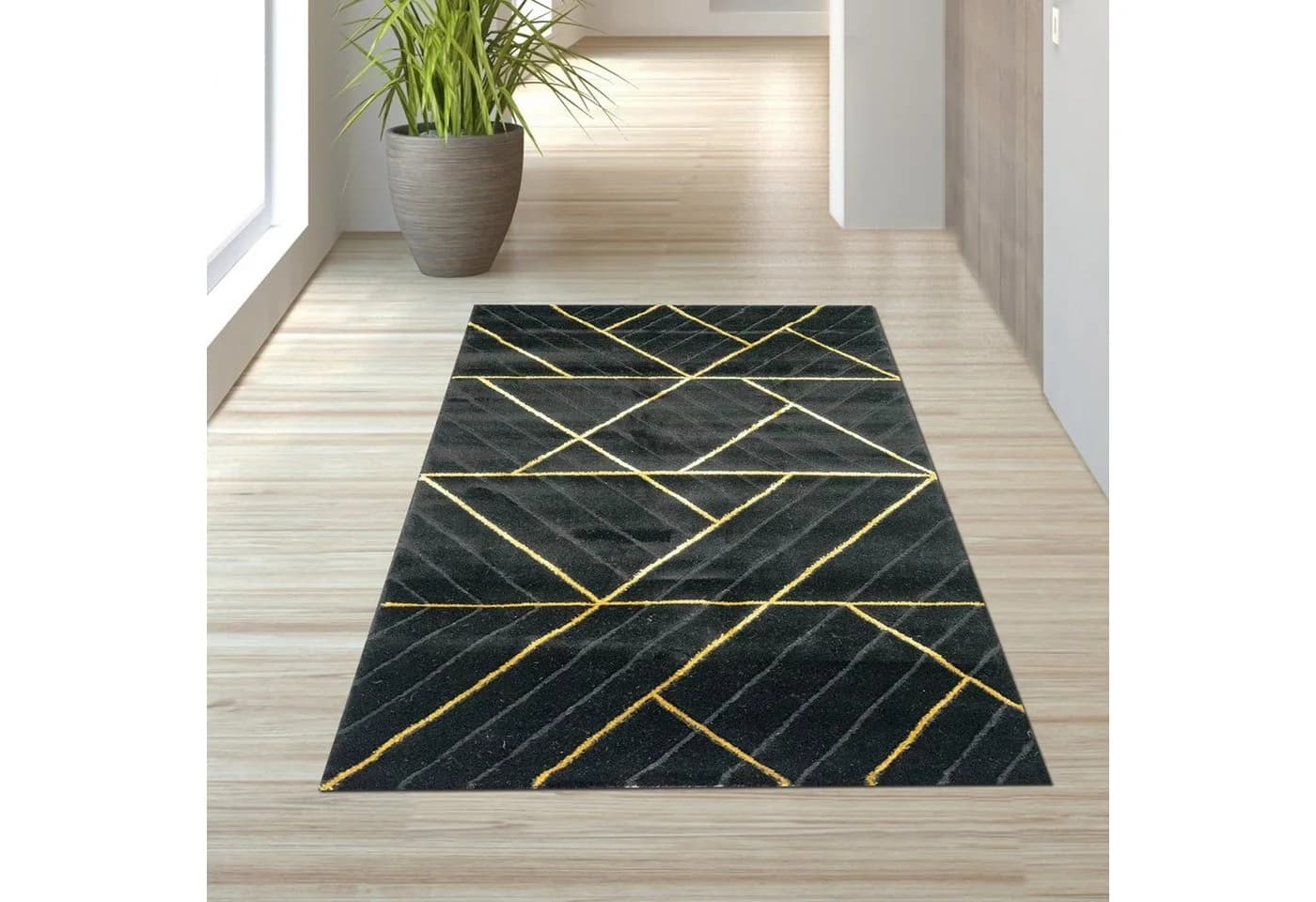 TeppichHome24 Teppich Modern Geometrisches Muster Schwarz Gold - Bild 3