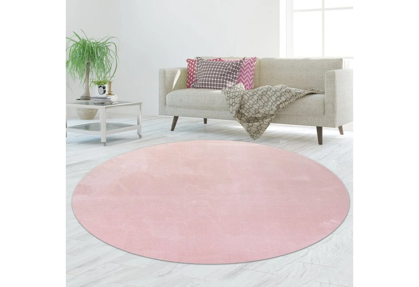 TeppichHome24 Shaggy Flokati Teppich Rosa Hochflor - Bild 3
