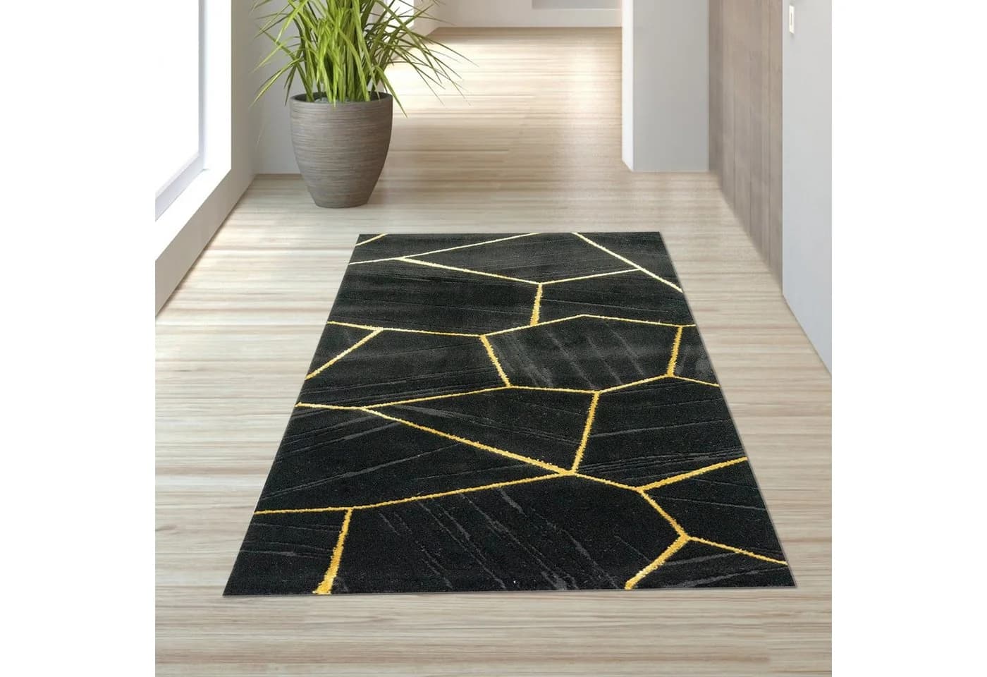 TeppichHome24 Teppich geometrisches Muster Schwarz Gold - Bild 3