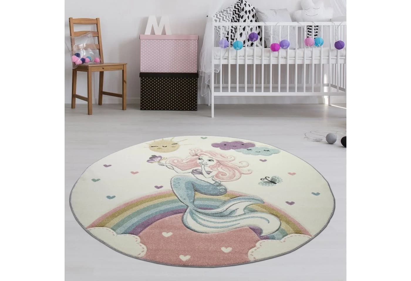 TeppichHome24 Kinderteppich Meerjungfrau Pastell Rund - Bild 2