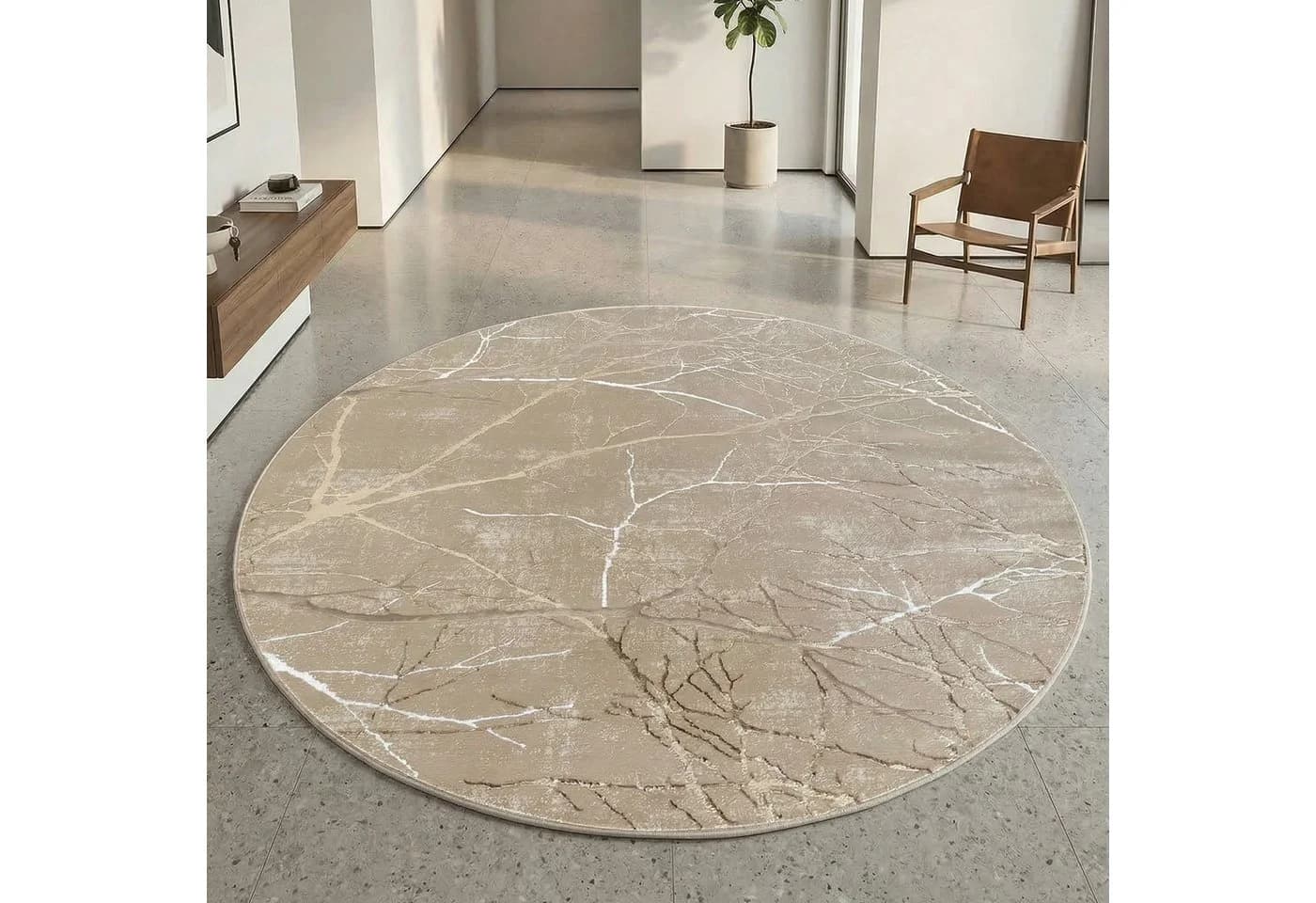 TeppichHome24 Designer Teppich Creme Baumzweige