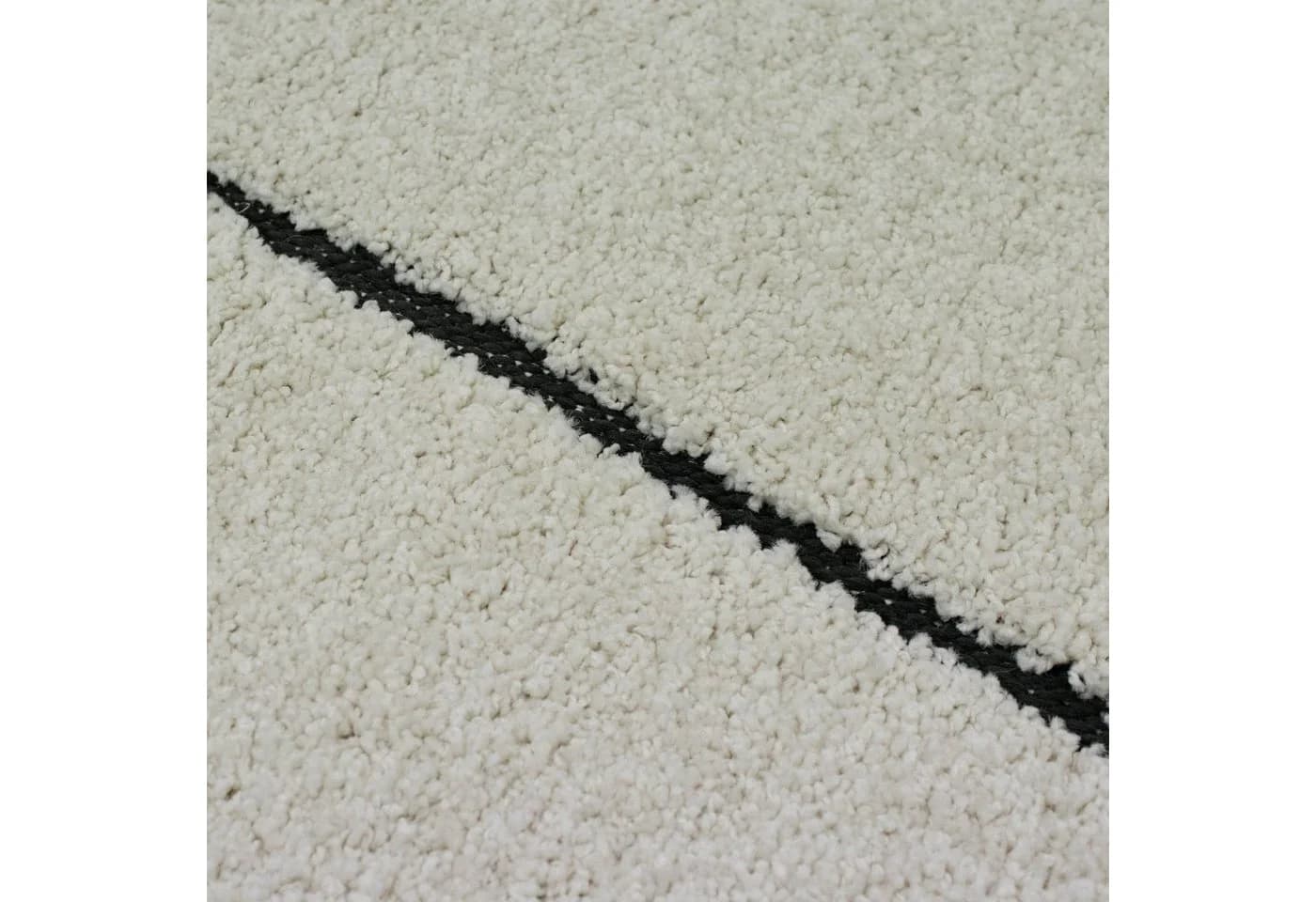 TeppichHome24 Flauschiger Teppich Creme Schwarz Rauten - Bild 3