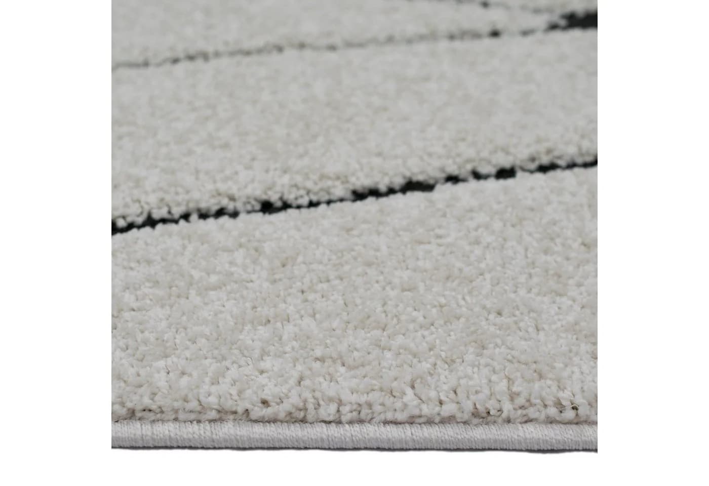 TeppichHome24 Flauschiger Teppich Creme Schwarz Rauten - Bild 4
