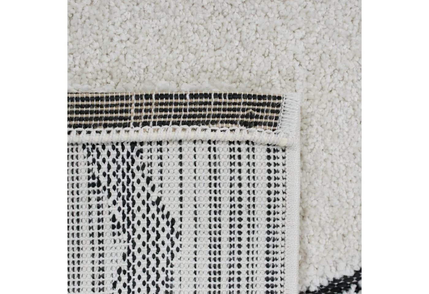 TeppichHome24 Flauschiger Teppich Creme Schwarz Rauten - Bild 5