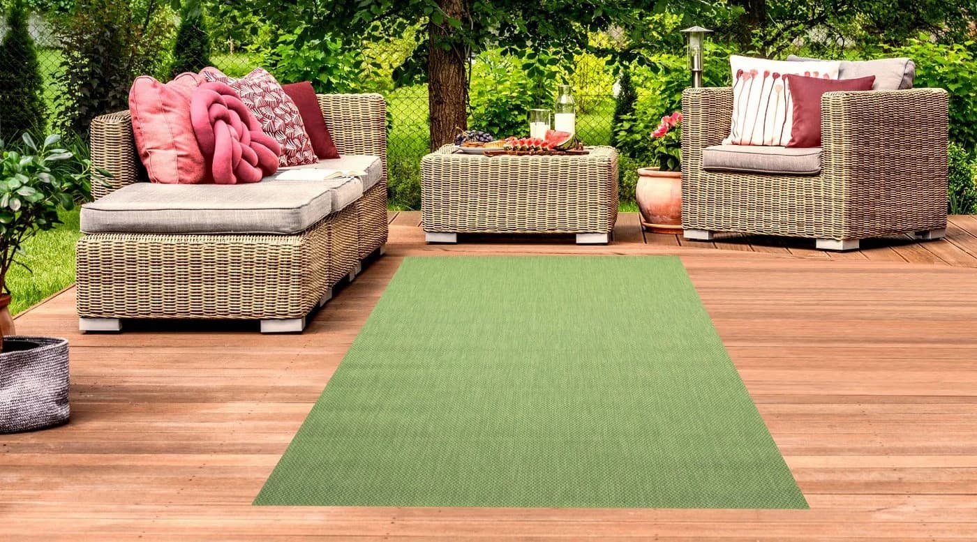 TeppichHome24 Outdoorteppich Unidesign Grün Polypropylen - Bild 2