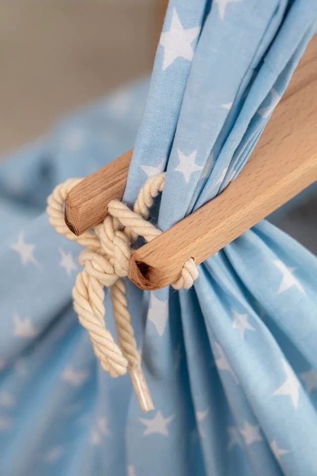 TeppichHome24 Federwiege BT002 Sternblau mit Wiegensack - Bild 5