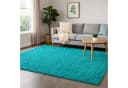 TeppichHome24 Shaggy Teppich Türkis Uni Design Hochflor Bild 2