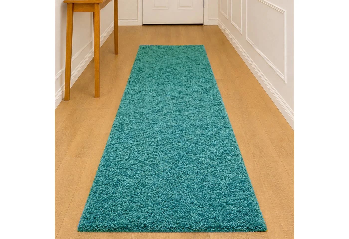 TeppichHome24 Shaggy Teppich Türkis Uni Design Hochflor - Bild 3