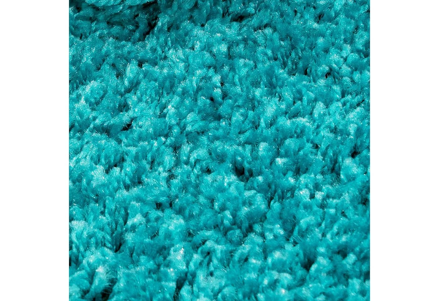 TeppichHome24 Shaggy Teppich Türkis Uni Design Hochflor - Bild 4