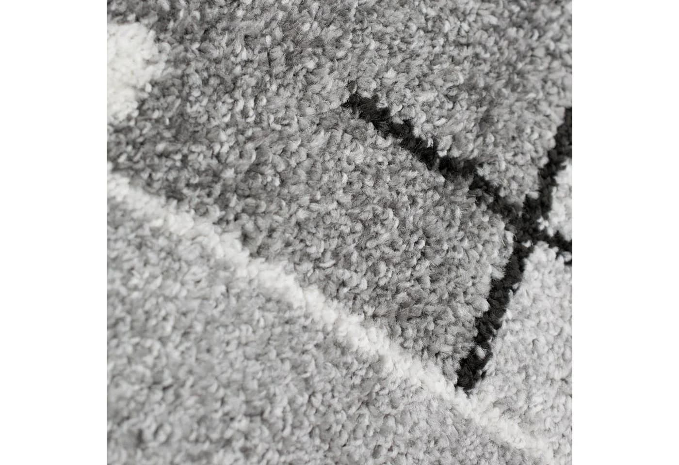 TeppichHome24 Moderner Teppich mit abstrakten Quadraten Schwarz/Grau - Bild 4