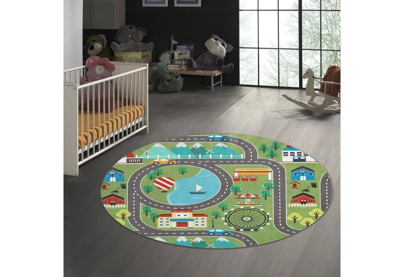 TeppichHome24 Spielteppich Grün 10 mm