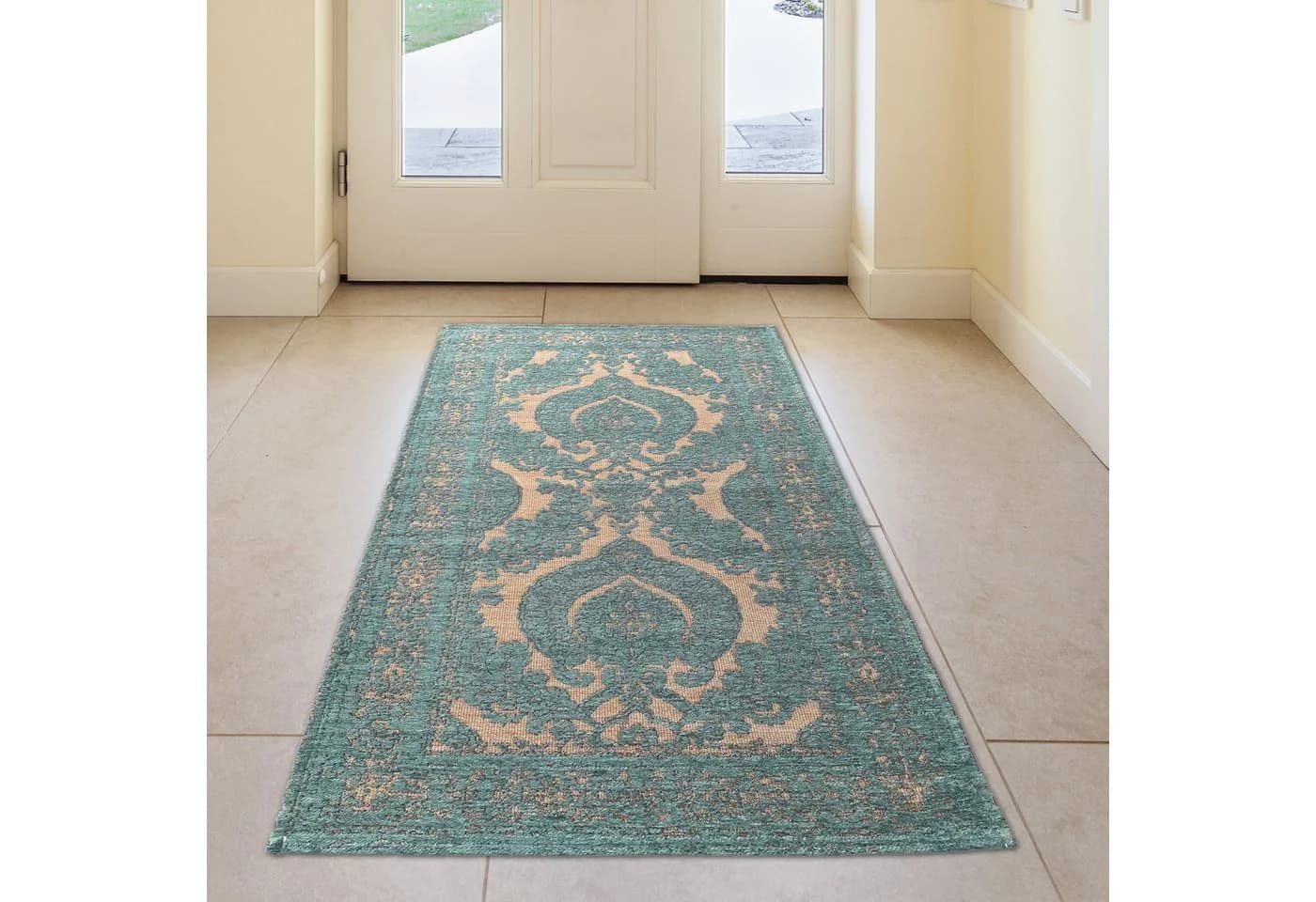 TeppichHome24 Marokkanischer Teppich Blau Gold Ornamente