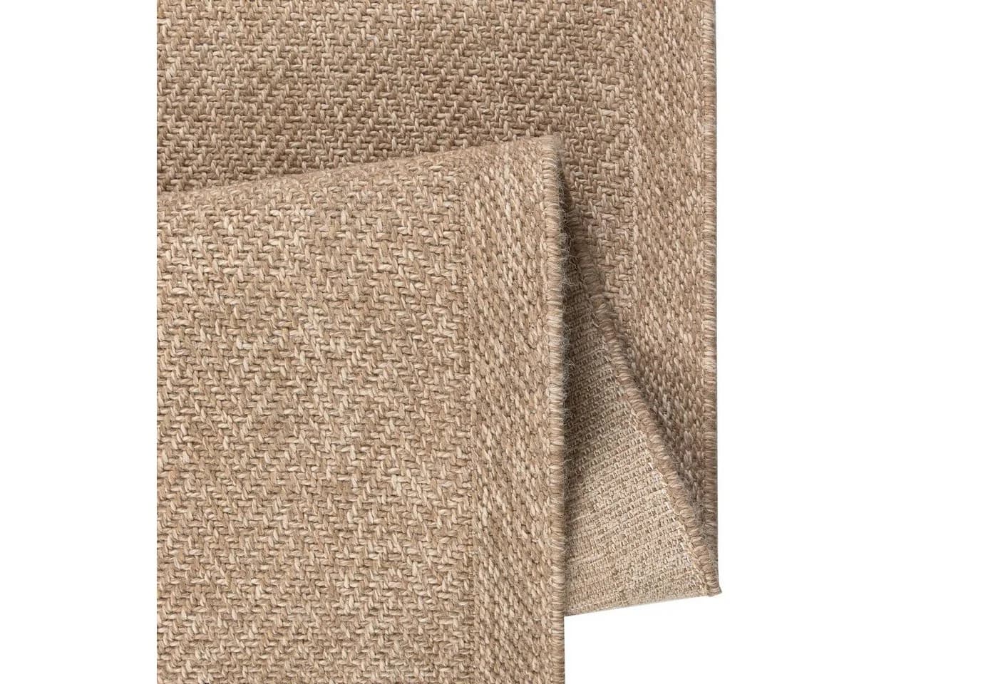 TeppichHome24 Outdoorteppich Beige/Braun Polypropylen Flachgewebe - Bild 5