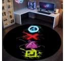 TeppichHome24 Gaming Teppich Neon-Symbole Schwarz Bunt Bild 1