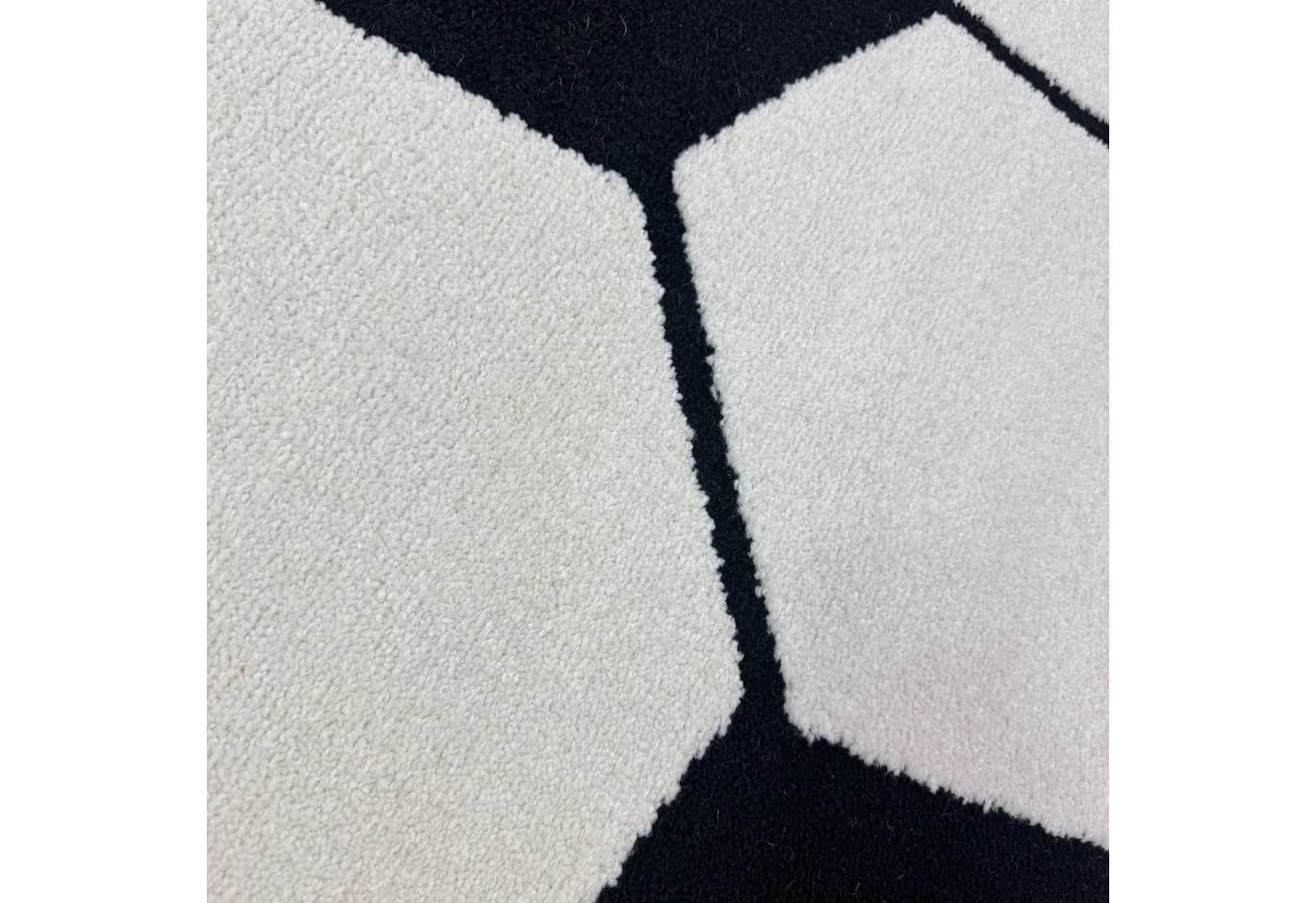 TeppichHome24 Kinderteppich Fußballteppich Rund Schwarz Weiß - Bild 5