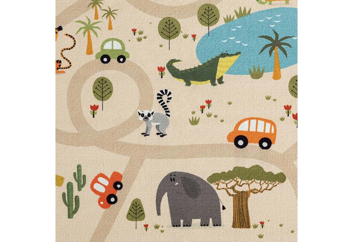 TeppichHome24 Kinderteppich Rutschfest Safari Beige - Bild 5