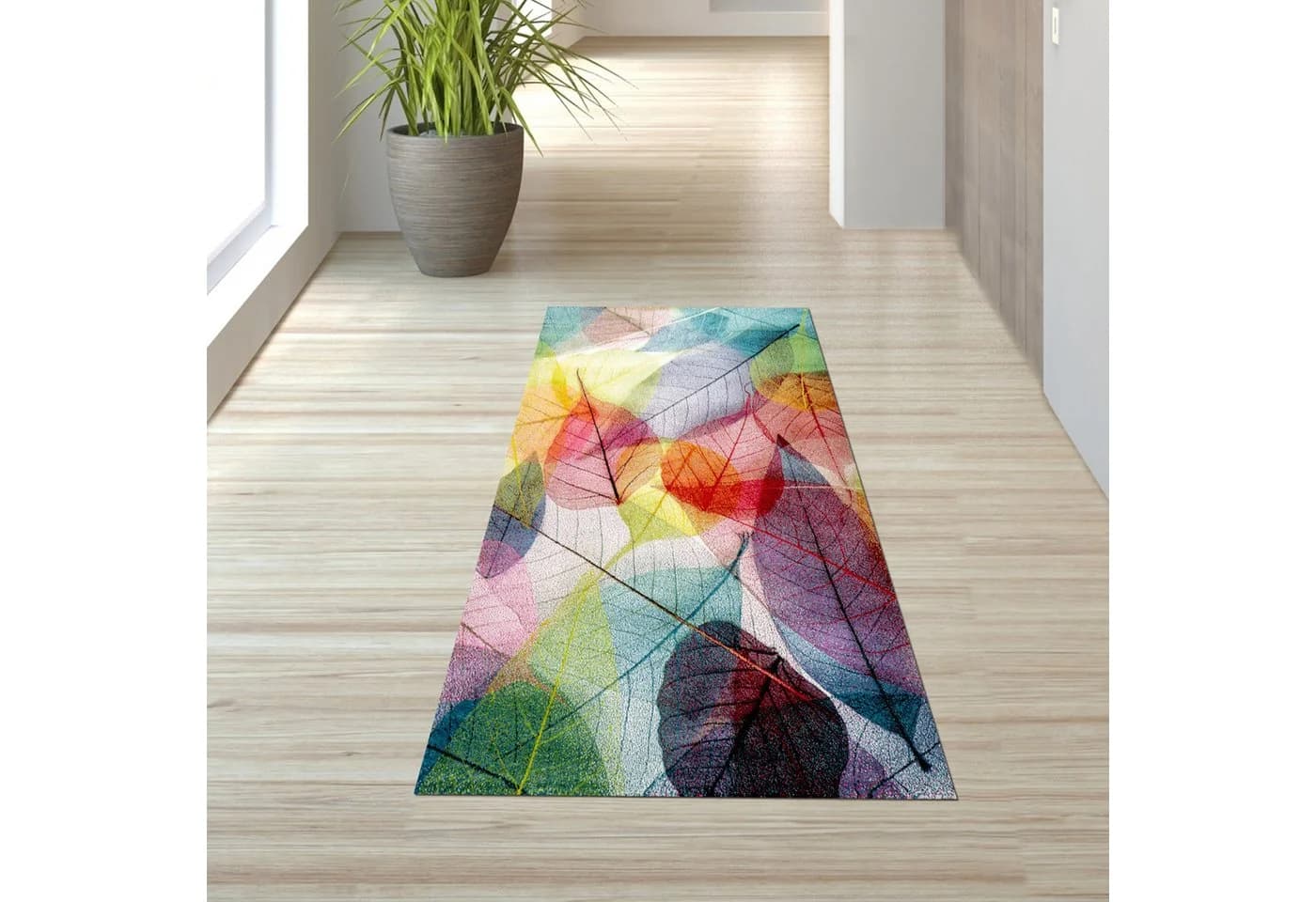 TeppichHome24 Teppich Wohnzimmer Laub bunt rechteckig