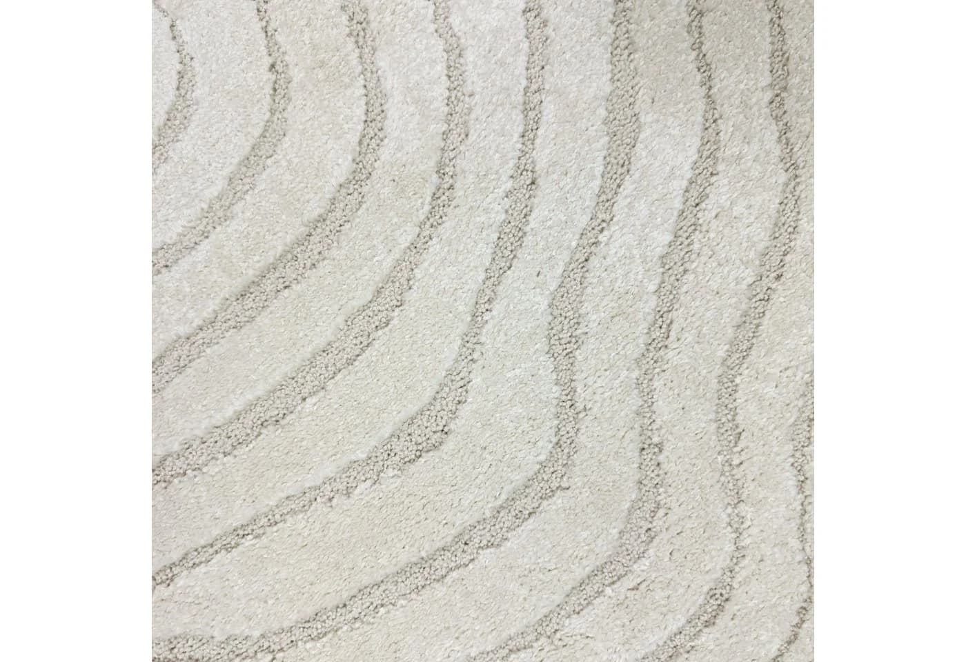 TeppichHome24 Wohnzimmerteppich Schlafzimmerteppich Jahresringe Creme Rund - Bild 4