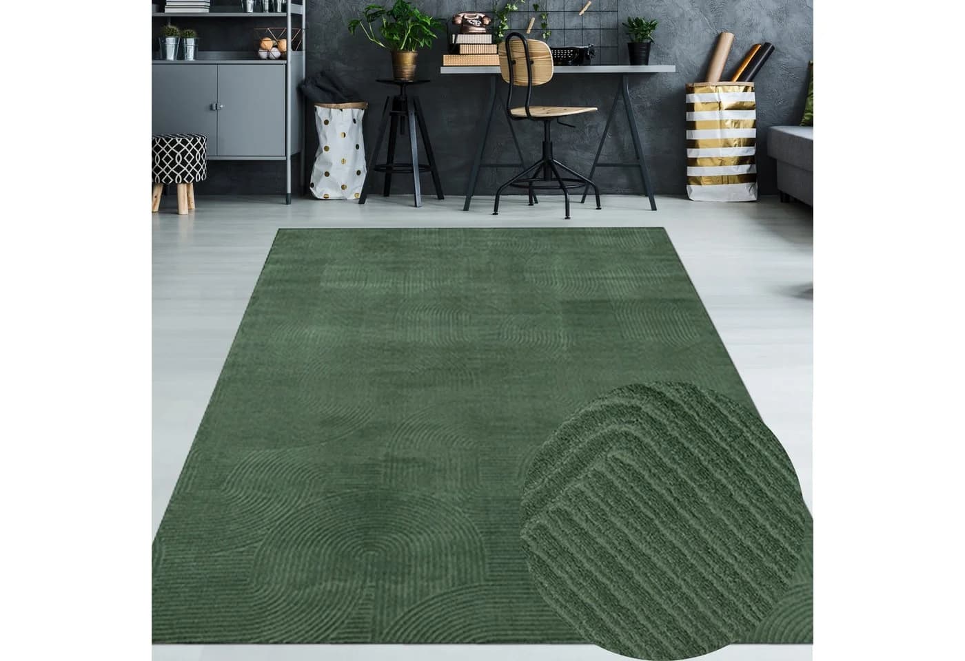 TeppichHome24 Wohnzimmerteppich Bogenmuster Grün - Bild 2