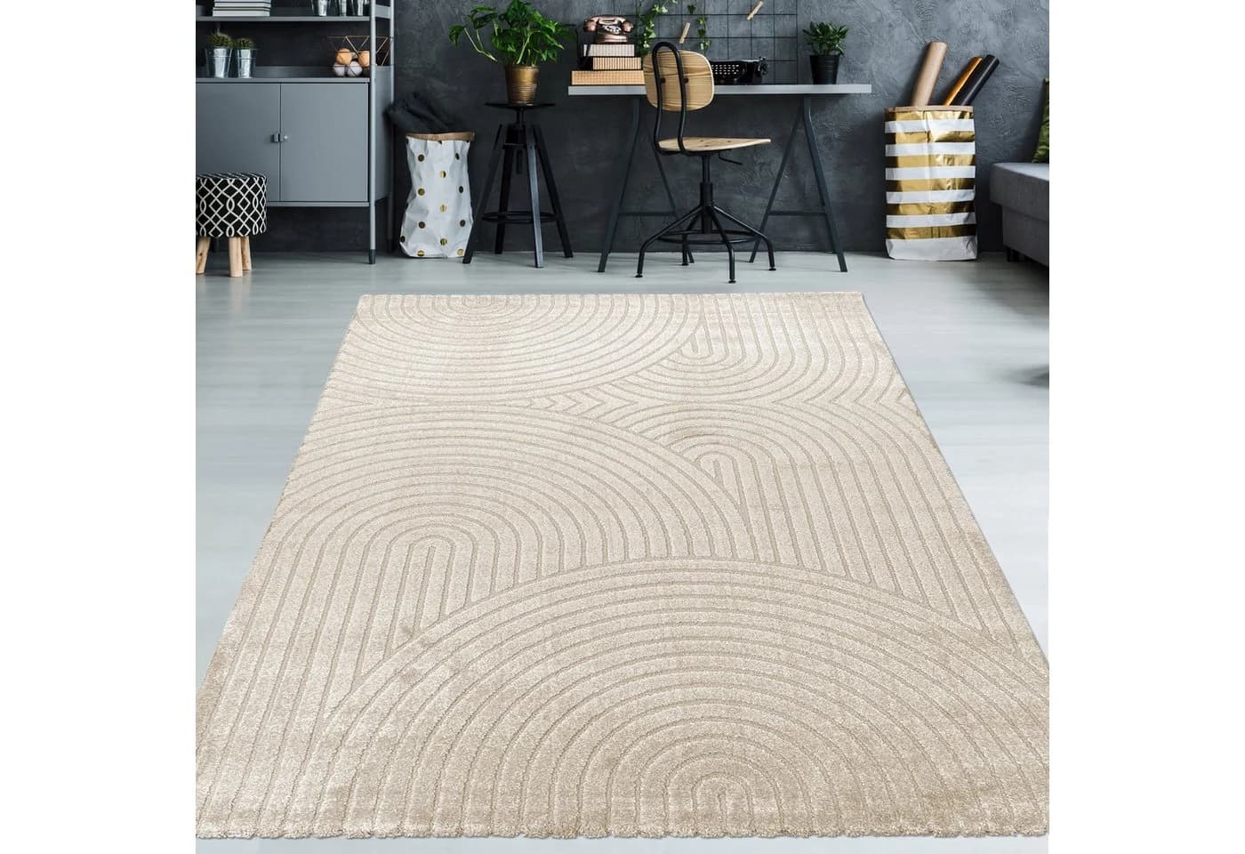 TeppichHome24 Teppich Modernes Geometrisches Bogenmuster Creme - Bild 2