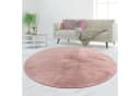 TeppichHome24 Teppich rosa rund pflegeleicht mit Hasenfell-Optik Bild 2