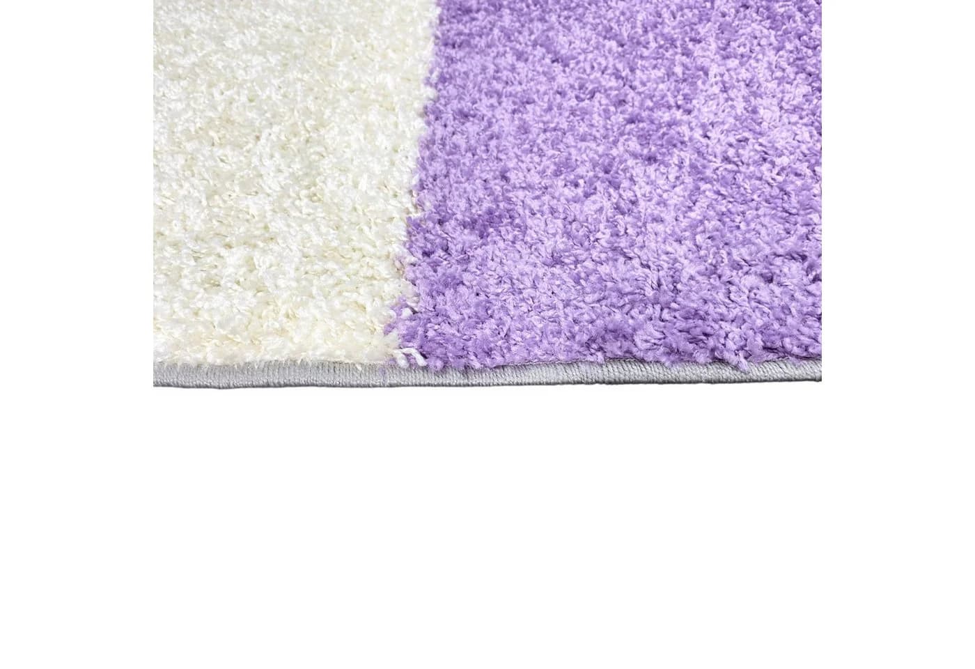 TeppichHome24 Shaggy Teppich Gemustert Karo Design Flieder Grau Creme - Bild 5