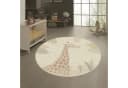 TeppichHome24 Kinderteppich Giraffenmotiv Creme-Beige Rund Bild 2