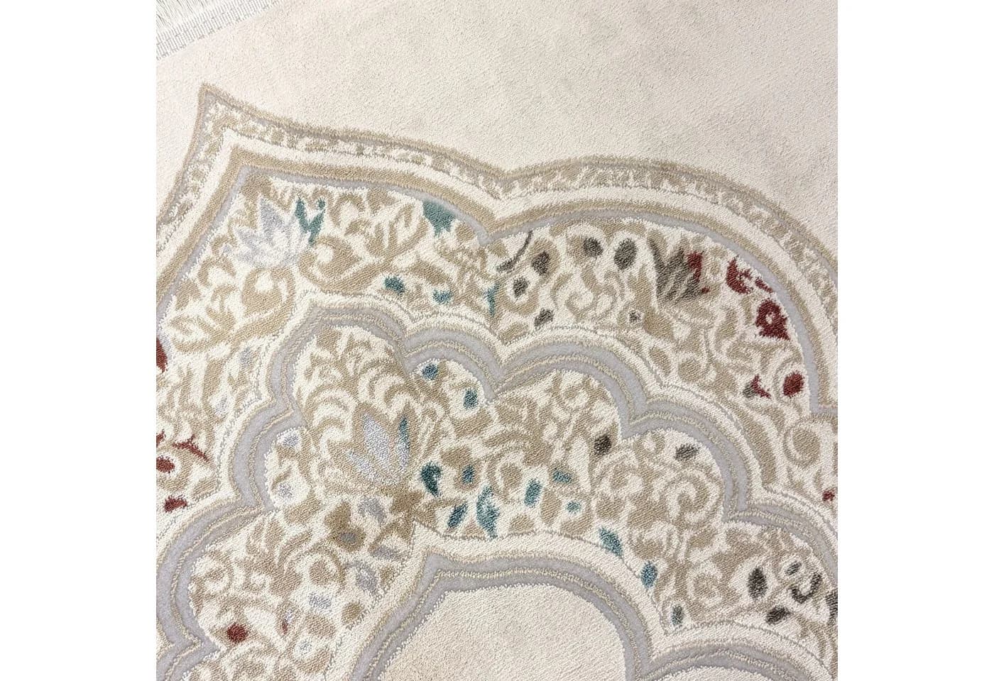 TeppichHome24 Gebetsteppich Creme Mihrab-Motiv Orientalisch