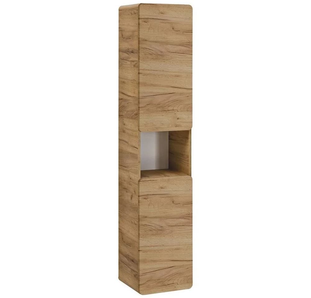 Lomadox Hochschrank LUTON-56-CRAFT Badmöbel Wotan Eiche Nb. Modern
