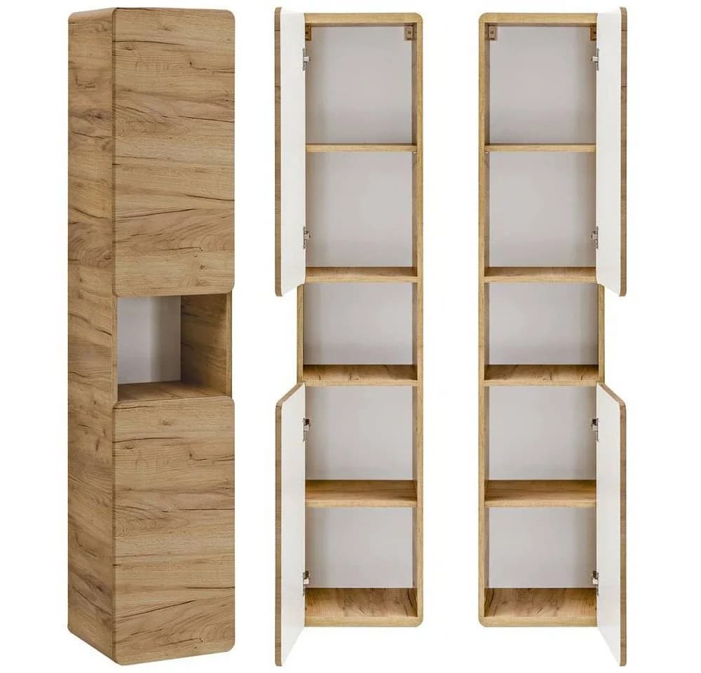 Lomadox Hochschrank LUTON-56-CRAFT Badmöbel Wotan Eiche Nb. Modern - Bild 2