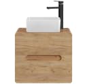 Lomadox Waschbeckenschrank LUTON-56-CRAFT Wotaneiche 2 Softclose-Schubkästen Bild 5