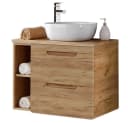 Lomadox Waschbeckenschrank LUTON 81 cm mit Keramikbecken Wotaneiche Bild 2