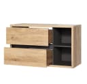 Lomadox Waschtisch DANZIG-56 Unterschrank 100 cm Shetland Eiche Graphitgrau Bild 3