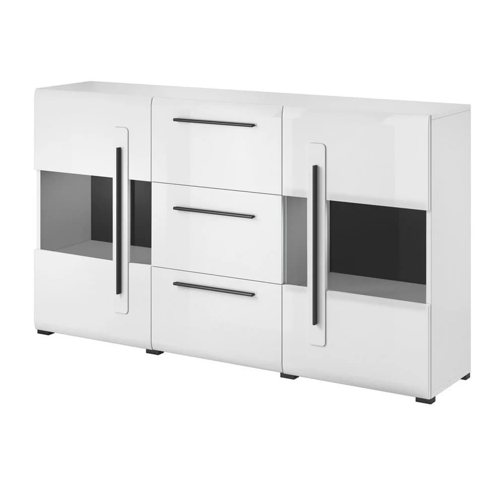 Lomadox Sideboard TURDA-83 Weiß Hochglanz Modern - Bild 2