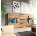 Lomadox Wohnzimmer-Set TURDA-83 6-tlg. Eiche Grandson Nb. mit LED Bild 1