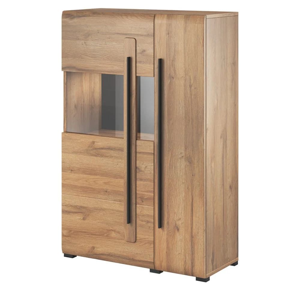 Lomadox Highboard TURDA-83 Eiche Schwarz LED Softclose - Bild 2