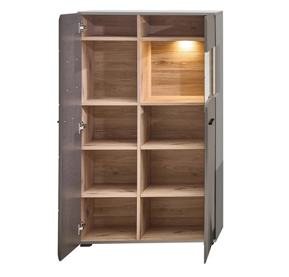 Lomadox Highboard FARO-36 Grau Eiche mit LED-Beleuchtung - Bild 4