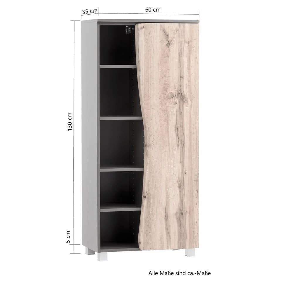 Lomadox Midischrank KAHLA-03 Badezimmerschrank Wotan Eiche Nb. - Bild 4