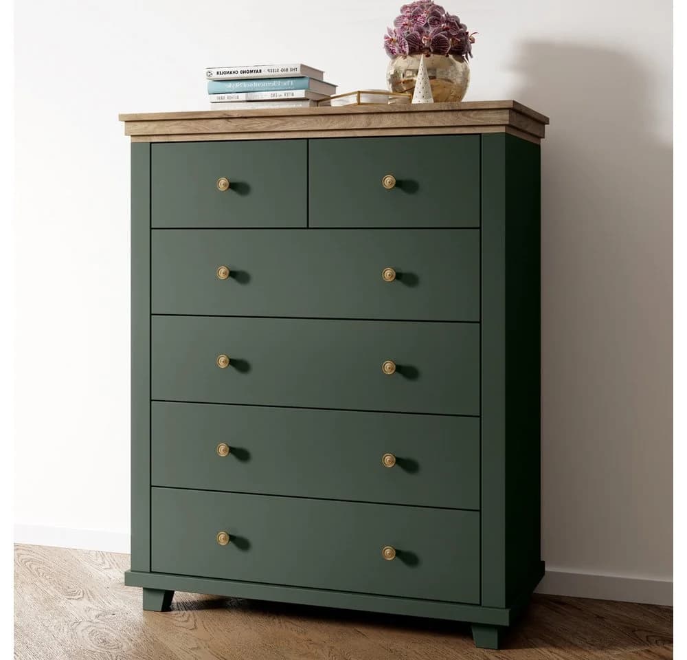 Lomadox Kommode EPSOM-83 Landhausstil Grün